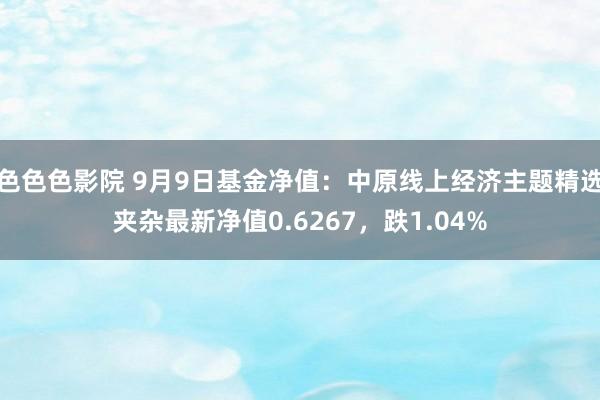 色色色影院 9月9日基金净值：中原线上经济主题精选夹杂最新净值0.6267，跌1.04%