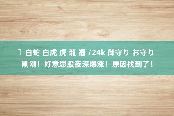 ✨白蛇 白虎 虎 龍 福 /24k 御守り お守り 刚刚！好意思股夜深爆涨！原因找到了！