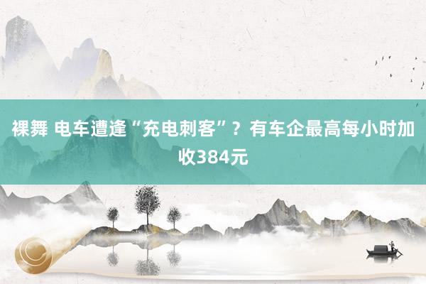 裸舞 电车遭逢“充电刺客”？有车企最高每小时加收384元