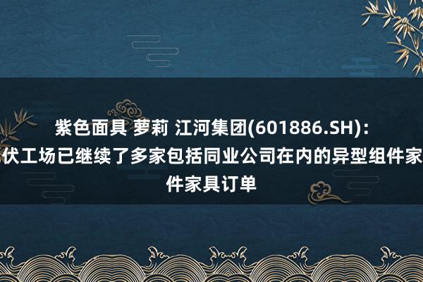 紫色面具 萝莉 江河集团(601886.SH)：浠水光伏工场已继续了多家包括同业公司在内的异型组件家具订单