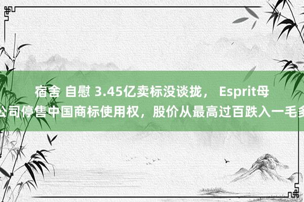 宿舍 自慰 3.45亿卖标没谈拢， Esprit母公司停售中国商标使用权，股价从最高过百跌入一毛多