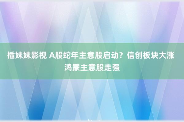 插妹妹影视 A股蛇年主意股启动？信创板块大涨 鸿蒙主意股走强