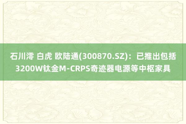 石川澪 白虎 欧陆通(300870.SZ)：已推出包括3200W钛金M-CRPS奇迹器电源等中枢家具