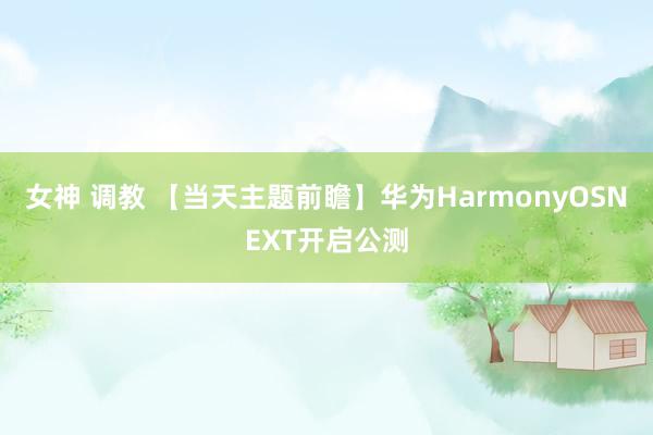 女神 调教 【当天主题前瞻】华为HarmonyOSNEXT开启公测