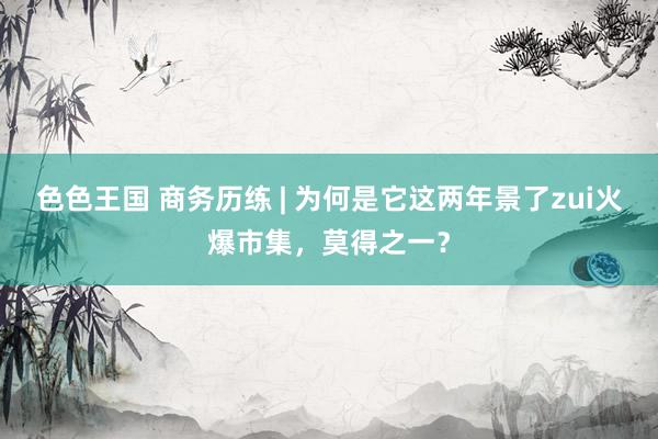 色色王国 商务历练 | 为何是它这两年景了zui火爆市集，莫得之一？