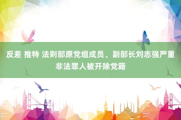 反差 推特 法则部原党组成员、副部长刘志强严重非法罪人被开除党籍