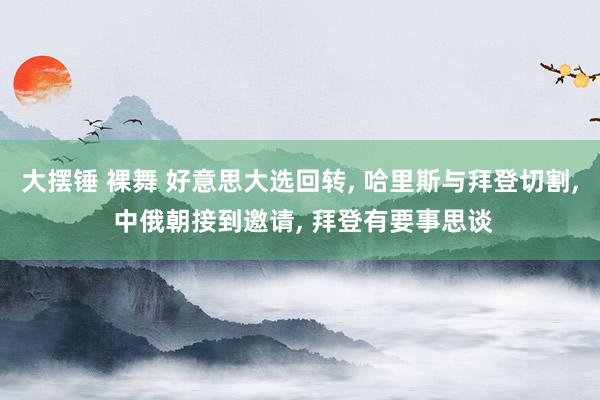 大摆锤 裸舞 好意思大选回转， 哈里斯与拜登切割， 中俄朝接到邀请， 拜登有要事思谈