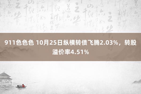 911色色色 10月25日纵横转债飞腾2.03%，转股溢价率4.51%