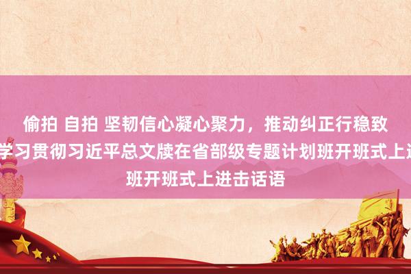 偷拍 自拍 坚韧信心凝心聚力，推动纠正行稳致远——论学习贯彻习近平总文牍在省部级专题计划班开班式上进击话语