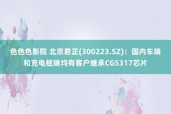 色色色影院 北京君正(300223.SZ)：国内车端和充电桩端均有客户继承CG5317芯片