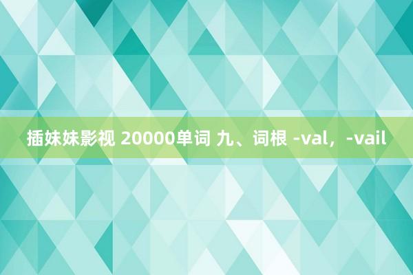 插妹妹影视 20000单词 九、词根 -val，-vail