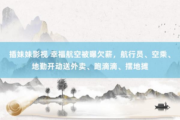 插妹妹影视 幸福航空被曝欠薪，航行员、空乘、地勤开动送外卖、跑滴滴、摆地摊