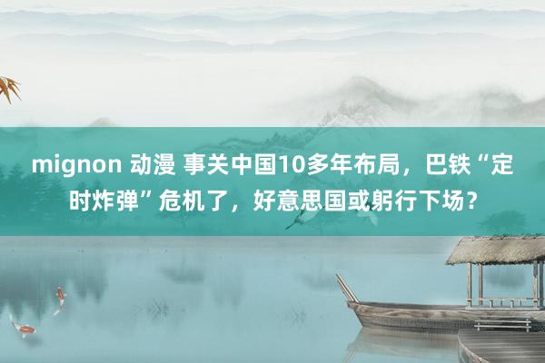 mignon 动漫 事关中国10多年布局，巴铁“定时炸弹”危机了，好意思国或躬行下场？