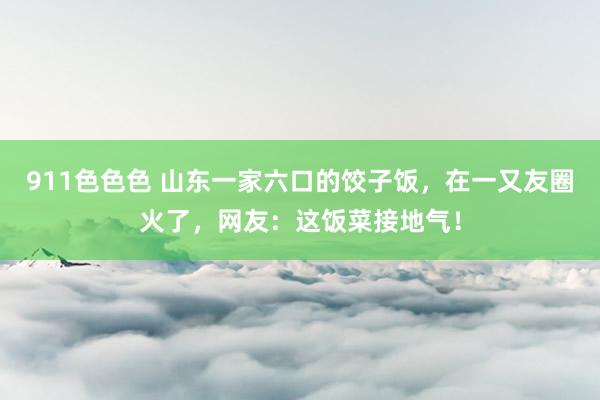 911色色色 山东一家六口的饺子饭，在一又友圈火了，网友：这饭菜接地气！